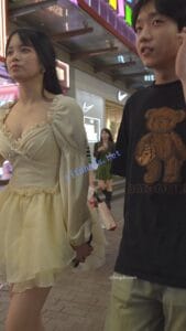 (BC-AA-570)蕾丝裙透明高跟小姐姐..微透白内上楼梯被CD