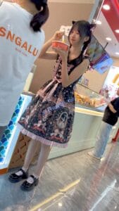 【KFC】洛丽塔裙学生妹和妈妈逛街·白色窄内前后CD可爱系