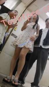 『D·D』-207-波点连衣裙，学生妹，浅紫反光内