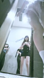 全景后拍极品高颜值 黑色连衣裙 美女